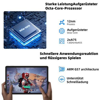 TUOHAITIME Tablet 10 inch, Android 14 Tablets, Octa-Core, 10GB RAM 64GB ROM 1TB Expansion, FHD Touchscreen, Tablet PC with Widevine L1, WiFi, GPS, BT5.0, Support 18W fast charging, Dual Camera (Blue)