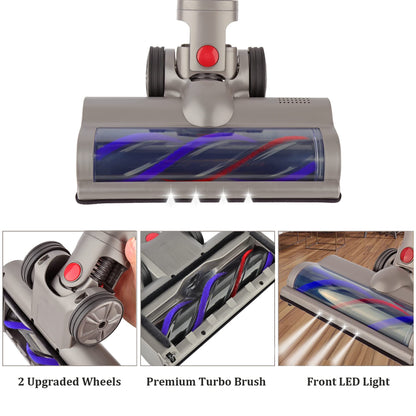 AINUO Motorhead turbine brush cleaning head is compatible with Dyson V7 V8 V10 V11 V15 vacuum cleaners for cleaning carpets, floors, and tiles.