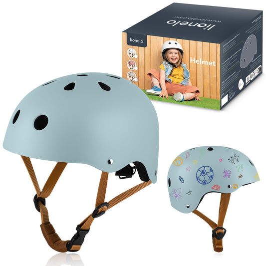 LIONELO Helmet protective helmet for kids, adjustable 50-56 cm, chin guard, Intertek certified helmet for girls and boys, size S