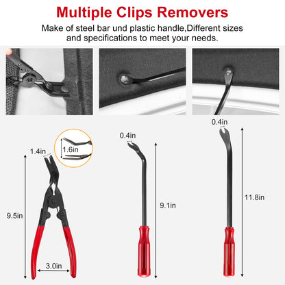 Eaukar Auto Disassembly Tools, 330 Pcs Vehicle Disassembly Trim Removal Wedges Interior Panel Levers, Automotive Tool, Car Panel Removal Tool Car Door Door Panel (Red)