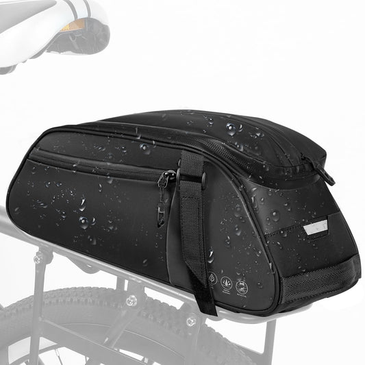 toptrek Carrier Bag 8L volume, bike bags for luggage rack with rain cover, 3-in-1 carrier bags, bike bag luggage rack dimensions 38x16x15 cm (carrier bag- 8L)
