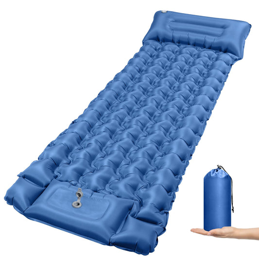 JEMULICE Self Inflating Sleeping Pad, 10CM Thick Air Mattress Camping Small Pack Size, Inflatable Mattress with Foot Pump, Self Inflating Sleeping Mat for Outdoor, Hiking, Tent, Backpack