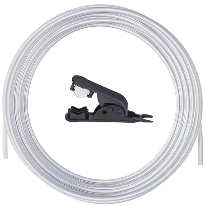 10 meter PTFE hose with cutter, 4mm x 2.5mm, 2.5mm ID × 4mm OD PTFE tube Teflon hose for 1.75mm for Bambu Lab A1/A1 mini/P1P/P1S/X1C, for Creality K1/K1 Max/Ender 3 V3 (Transparent)