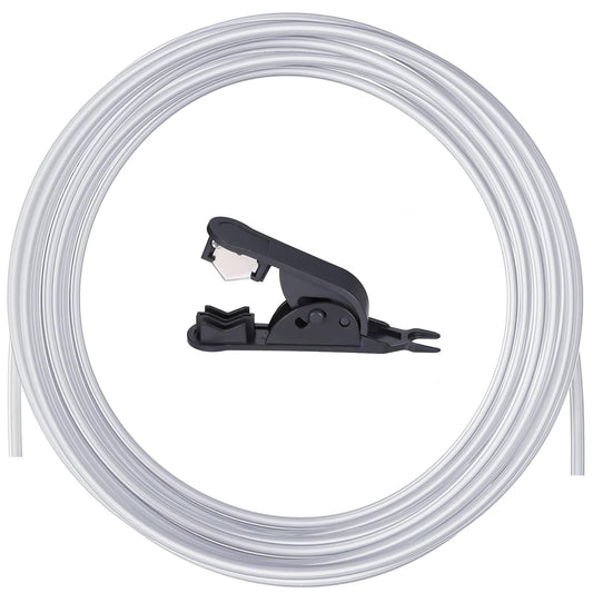 10 meter PTFE hose with cutter, 4mm x 2.5mm, 2.5mm ID × 4mm OD PTFE tube Teflon hose for 1.75mm for Bambu Lab A1/A1 mini/P1P/P1S/X1C, for Creality K1/K1 Max/Ender 3 V3 (Transparent)