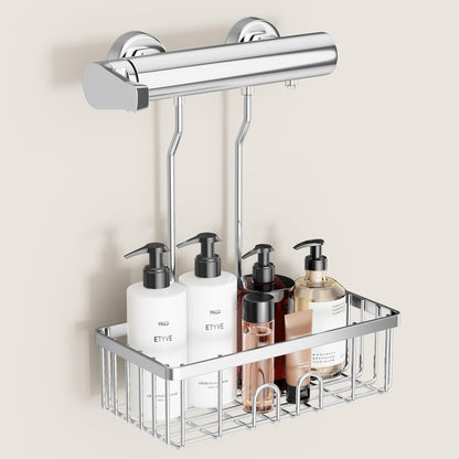 Shower Caddy without Drilling, Hanging Shower Shelf - Shower Caddy for Hanging Shampoo Holder for Shower, Shower Basket without Drilling Shower Holder Shower Shelf Bathroom Rack Soap Holder SS304 Stainless Steel 30x13x8.5cm