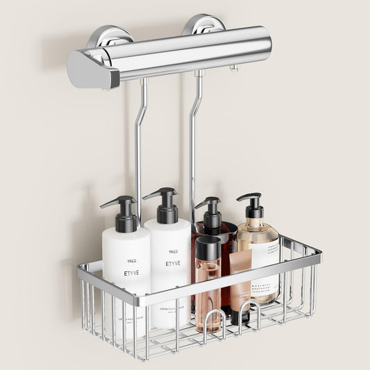 Shower Caddy without Drilling, Hanging Shower Shelf - Shower Caddy for Hanging Shampoo Holder for Shower, Shower Basket without Drilling Shower Holder Shower Shelf Bathroom Rack Soap Holder SS304 Stainless Steel 30x13x8.5cm