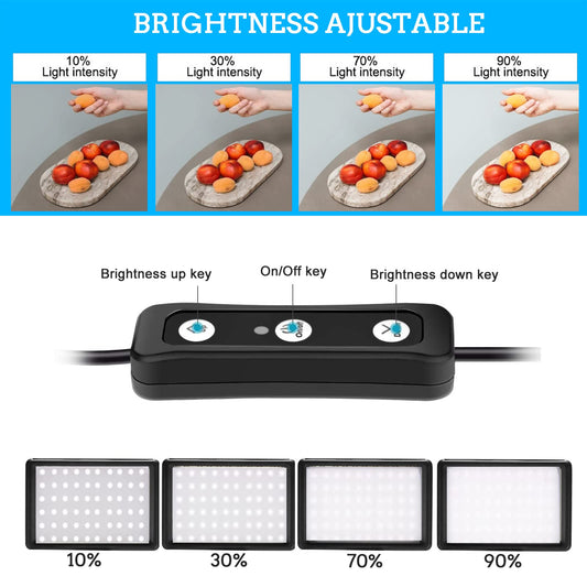 Ci-Fotto LED photo light video light 2-pack, dimmable 5600K USB LED video light continuous light for photography with tripod and color filters for photo studios, YouTube, TikTok, video recording, game streaming