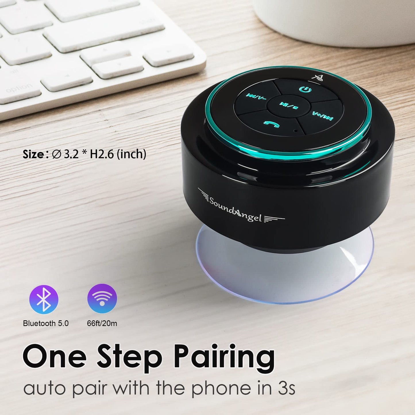Xleader Shower Bluetooth Speaker Small Music Box - Waterproof With Suction Cup, Shower Speaker Electronic Gifts for Girls Boys Men Women
