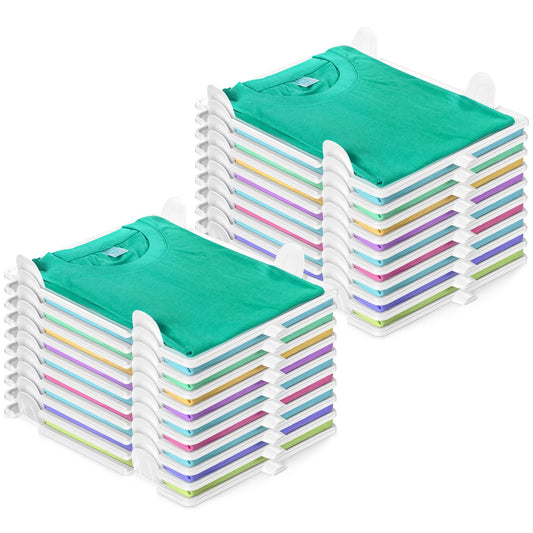 BoxLegend T-Shirt Organizer Stackable, Closet Organizer, Adult and Kids Wardrobe Organizer Stackable for T Shirt Shirts, 20 Pieces