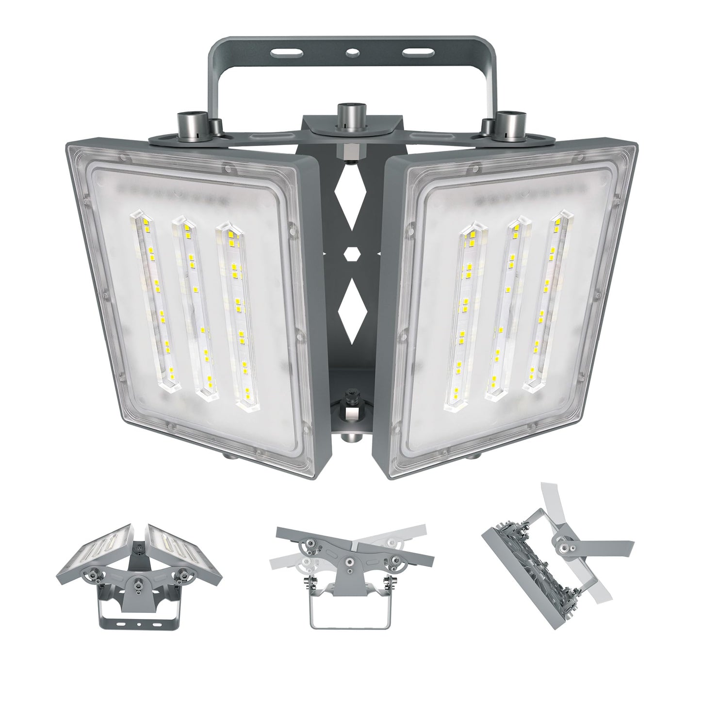 STASUN 100W LED Flood Light Outdoor, 10000LM Super Bright LED Floodlight Outside Spotlight, IP66 Waterproof, 6000K Daylight, 2 Floodlights with Adjustable Head, for Garden, Garage, Hotel, etc.