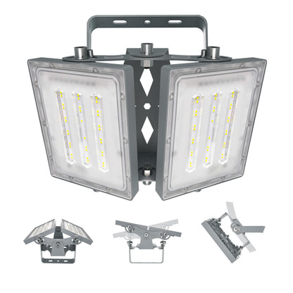 STASUN 100W LED Flood Light Outdoor, 10000LM Super Bright LED Floodlight Outside Spotlight, IP66 Waterproof, 6000K Daylight, 2 Floodlights with Adjustable Head, for Garden, Garage, Hotel, etc.