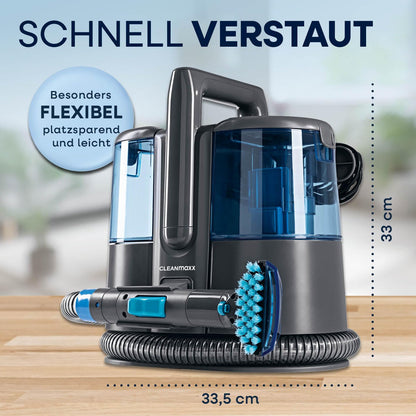 CLEANmaxx Upholstery and Carpet Cleaner Pro Power | 3in1: Wet vacuum cleaner, carpet & upholstery cleaner | Spot cleaner for wet cleaning | Stain remover for carpet, car, sofa, upholstery