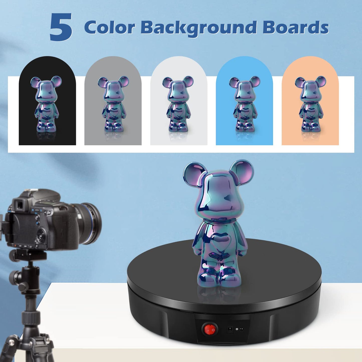PanT Electric Rotating Display Stand, 360 degrees, 30 cm, Black, 100 kg Capacity, Remote Control, Stable Rotation, Perfect for Exhibitions, Shop Windows, Product Presentations