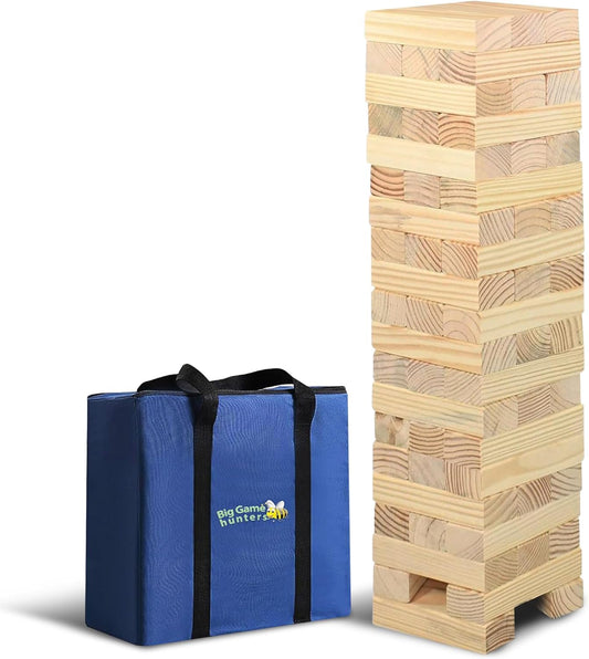 Big Game Hunters Giant Tumbling Tower Jumbo Hi-Tower in a Bag - Builds from 0.6m - 1.5m (max in play). Solid pine wood laundry drying tower game