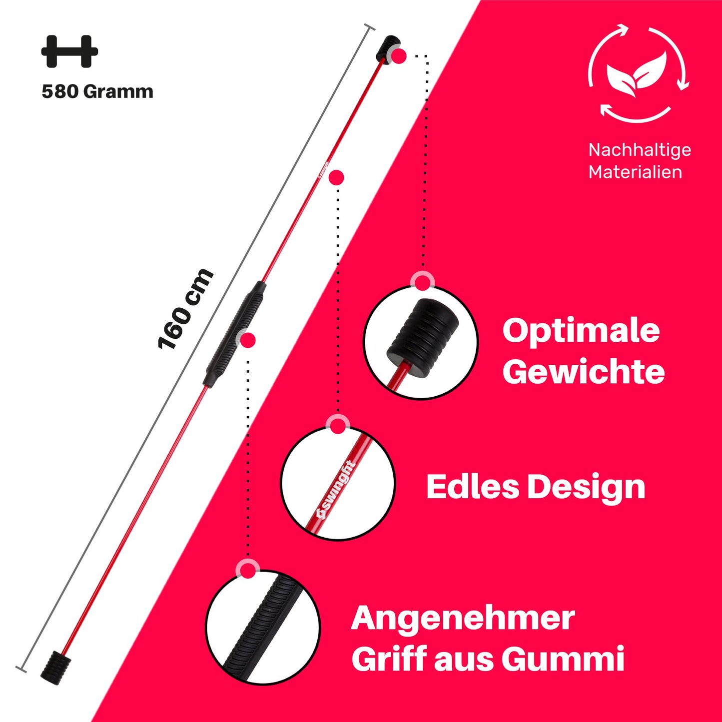 swingfit® swing bar [including bag, band & workout plan] - Recommended by therapists. Gymnastics swing bar for deep muscles.
