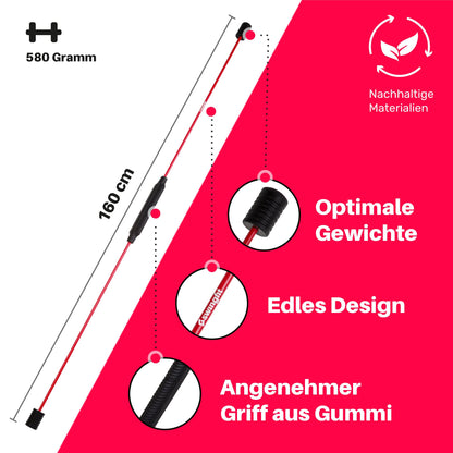 swingfit® swing bar [including bag, band & workout plan] - Recommended by therapists. Gymnastics swing bar for deep muscles.
