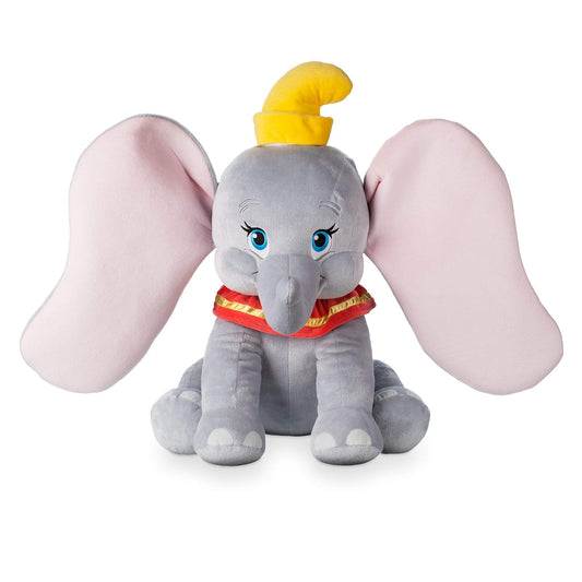 Disney Store Large Plush Dumbo, 58 cm, iconic sitting figure with embroidered details and 3D ears, suitable for all ages.