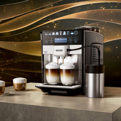Siemens EQ.6 plus s300 fully automatic coffee machine TE653501DE, profile storage, 1,500 watts, silver & TZ70033A Brita Intenza water filter, reduces water hardness, 3 pieces, white