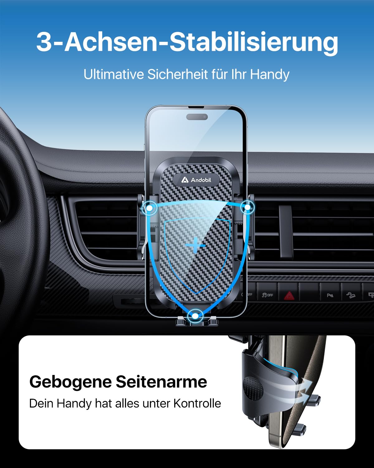 Andobil car phone holder vent [2025 newest vent clip] car phone mount [100% secure grip] 360° rotatable car mount accessory for iPhone 17 Pro Max Air 16 15 14 13 12 Galaxy S25 Ultra