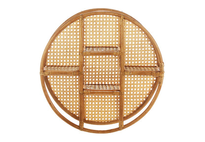 Kobolo Vienna Rattan Hanging Shelf - with Viennese weave - 4 shelves - round - 60cm