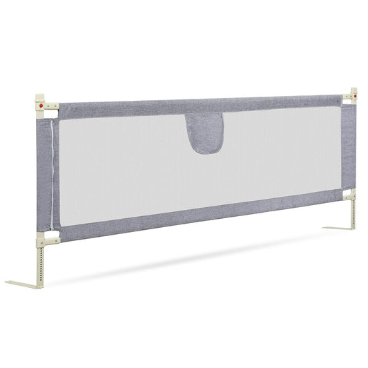 Ikodom 200cm bed rail for kids, adjustable in height from 64-96cm, bed guard rail, child bed rail, baby bed guard safe, easy to install, gray.
