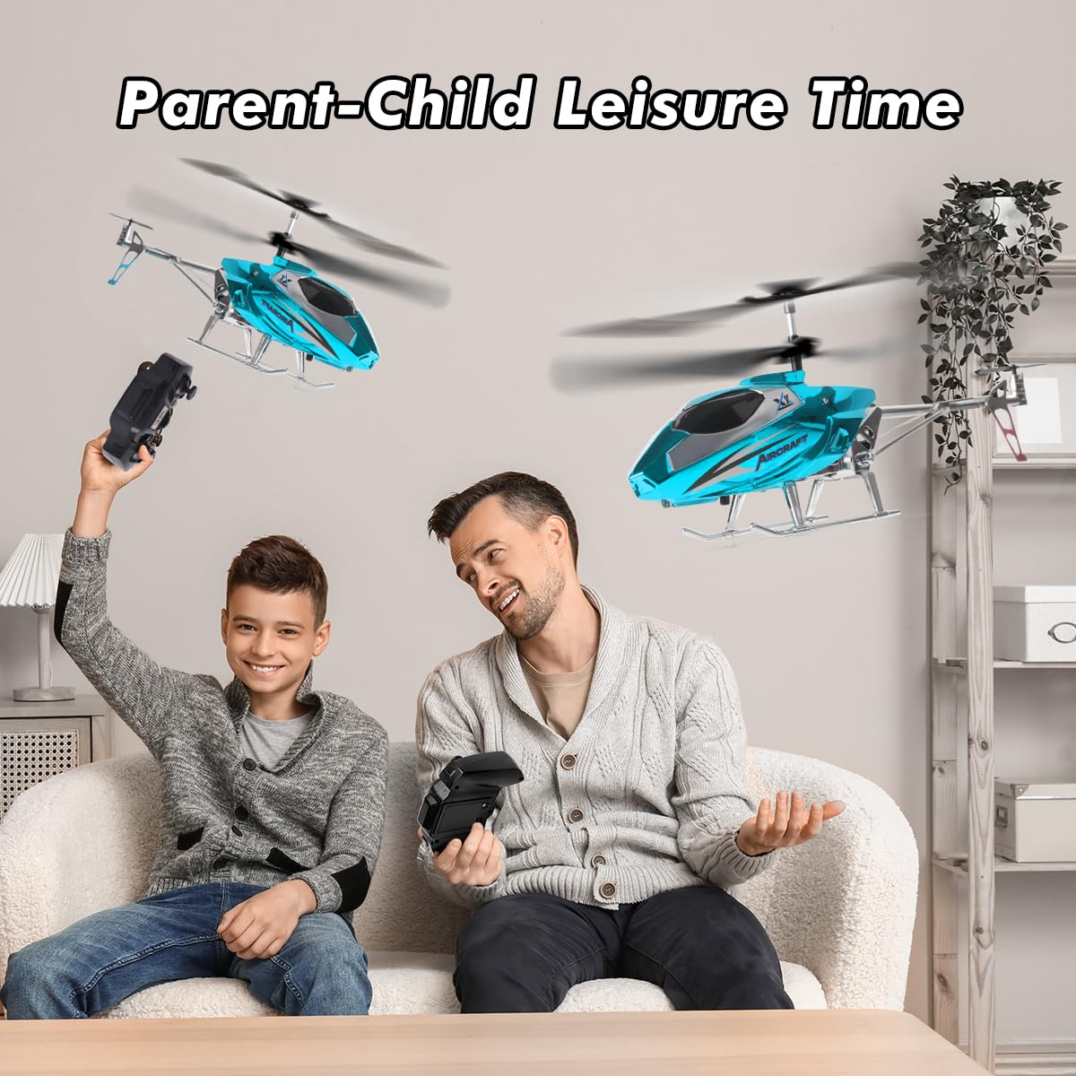 VATOS RC helicopter for boys, 2.4G remote control helicopter with LED light for kids aged 12 and up, fixed height, one-button takeoff, RC planes for boys and adults.