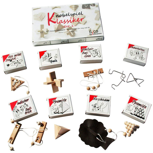 Puzzle game classics set - 8 skill games in gift packaging - incl. solution (Set 1)