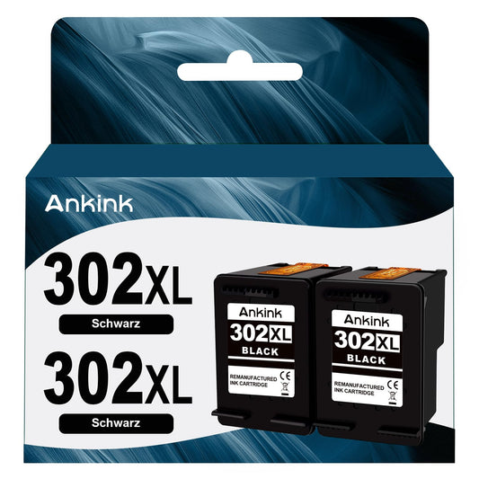ANKINK 302XL printer cartridges as replacement for HP 302 XL ink cartridge black 2-pack for 1110 2130 3630 3632 3634 3636 3639 4520 4522 4523 4524 4525 4526 4528 3830 3831 3833 printers