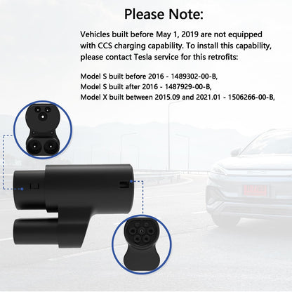 Aiskooc CCS2 to Tesla Type 2 Charging Adapter, compatible with Tesla Model S/X (Only for Tesla vehicles)