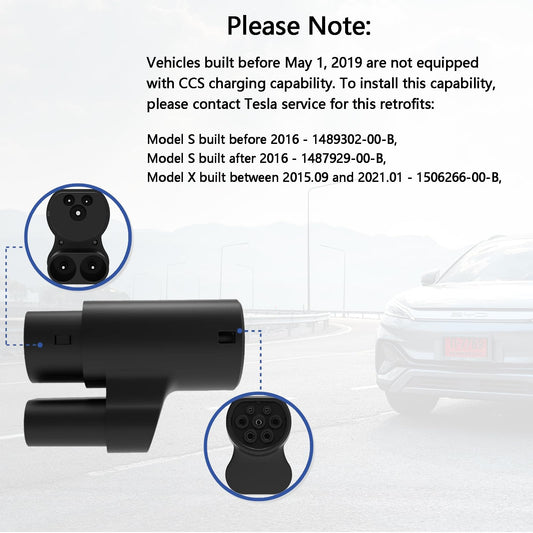 Aiskooc CCS2 to Tesla Type 2 Charging Adapter, compatible with Tesla Model S/X (Only for Tesla vehicles)
