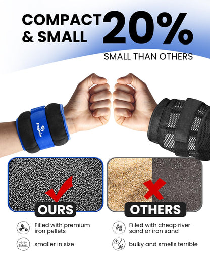 Fragraim ankle weights, wrist weights 4KG 1 pair, leg weights, weight cuffs hand and foot weights - for fitness, exercising, running, gymnastics.