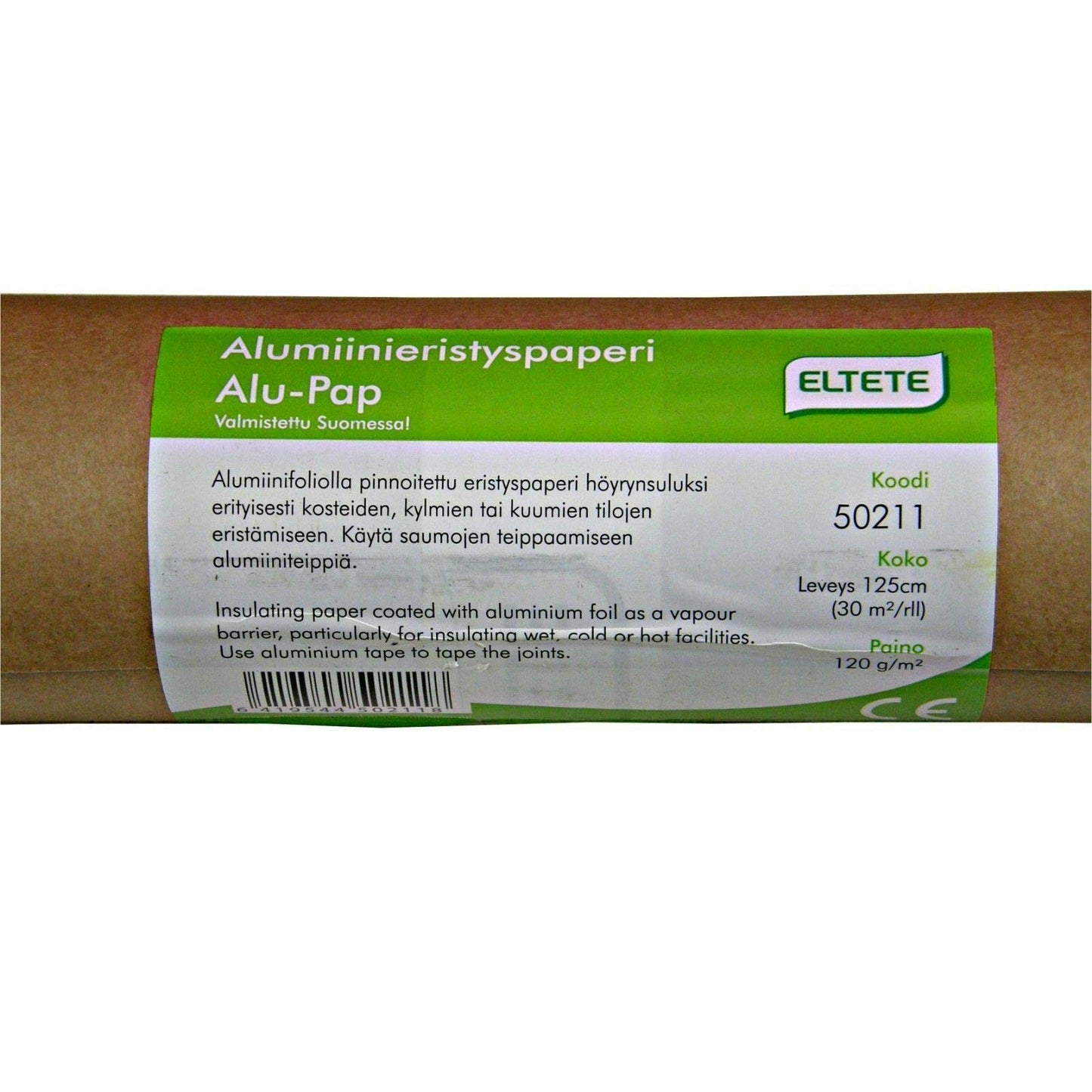 Special high-quality vapor barrier for sauna construction, aluminum foil, sauna 30m2