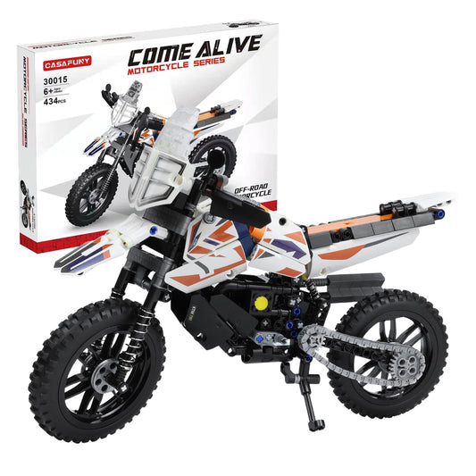 CASAFUNY Motorcycle Compatible with Lego Technic, 1:8 City Car Toy 434-piece model with Rotating Wheels Sticker, Birthday Gift for Boys and Girls aged 8 9 10 11 12 years old, White