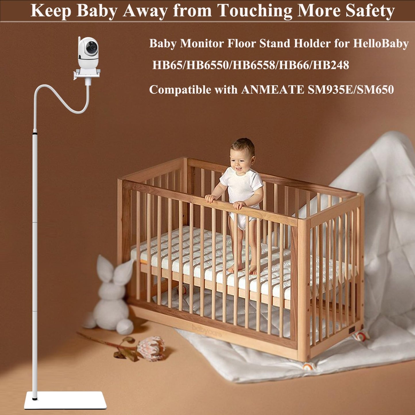 EYSAFT baby monitor stand compatible with Philips Avent/eufy/GHB/BOIFUN/Hellobaby/NWOUIIAY/TakTark and most baby monitors cameras.