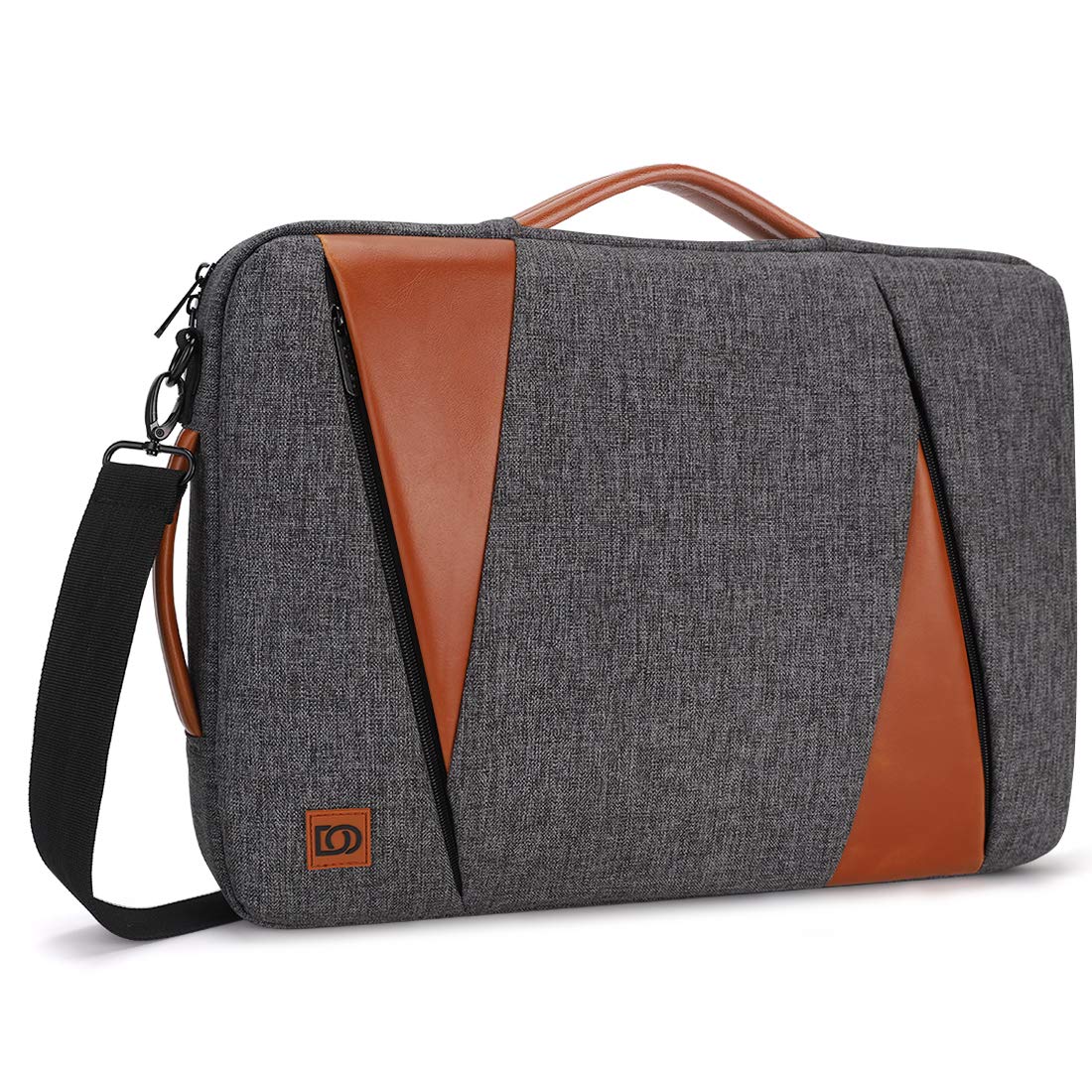 DOMISO Laptop Briefcase 15.6 Inch Business Backpack Travel Backpack College Computer Bag Slim Waterproof Shoulder Bag Shoulder Bag with Strap Laptop Handbag for Men/Women, Gray