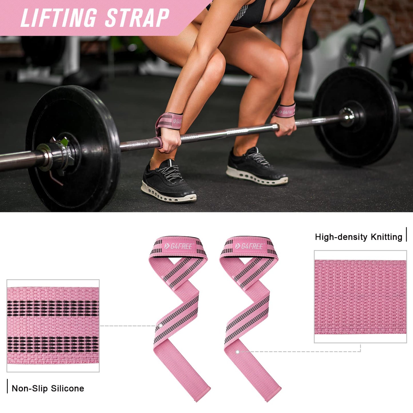 G4Free 9-piece Set Barbell Pad/Neck Pad/Barbell Pad for Squats/Hip Thrusts/Lunges/Olympic Barbell with 2 Gym Ankle Safety Straps & 3 Hip Resistance Bands & 2 Fitness Bands