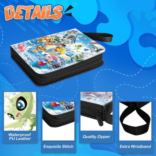 Collectible card album, 50 pages, 400 card capacity. Portable, waterproof card holder folder for kids. Great gift for collectors.