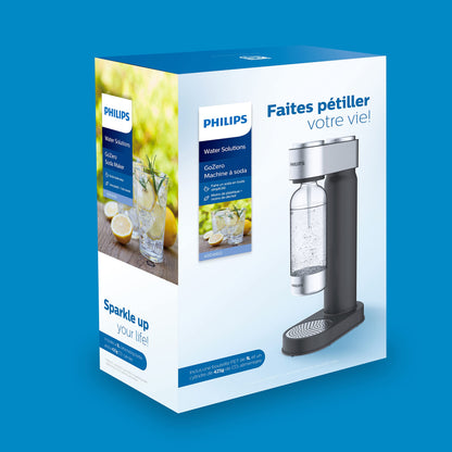 Philips Water ADD4902BK/10 GoZero water carbonator, plastic, 1 liter, black