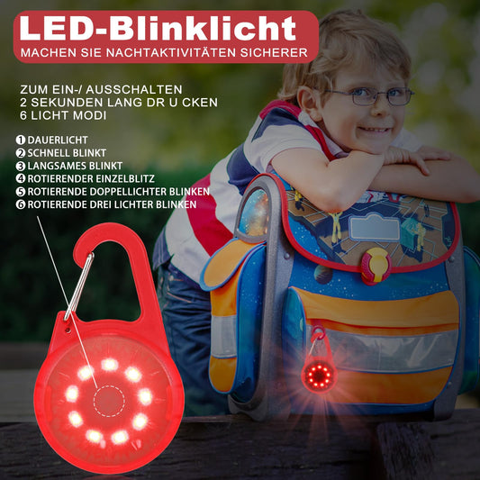ZLCBBD blink light school bag USB rechargeable children LED safety light pendant for hiking running jogging pet backpack light up pendant dog red