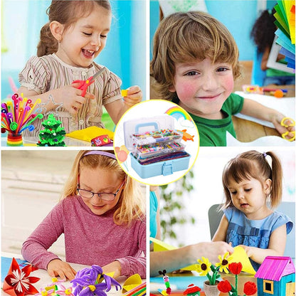 Goodenguy Craft Kit for Kids, 3000+ Pcs Craft Kit Supplies Material Set, Large Craft Box Gifts for Girls Boys 3 4 5 6 7 8 9 10 11 12 Years Old - Light Green