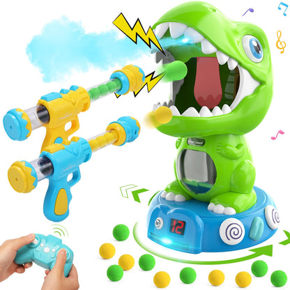 EagleStone Remote Control Dinosaur Shooting Toy for Kids, Electronic Moving Dino Shooting Game with Spay & Auto Scoring, Lights & Sounds, Party Favors, Toy for 6,7 8 Years