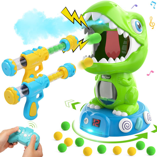 EagleStone Remote Control Dinosaur Shooting Toy for Kids, Electronic Moving Dino Shooting Game with Spay & Auto Scoring, Lights & Sounds, Party Favors, Toy for 6,7 8 Years