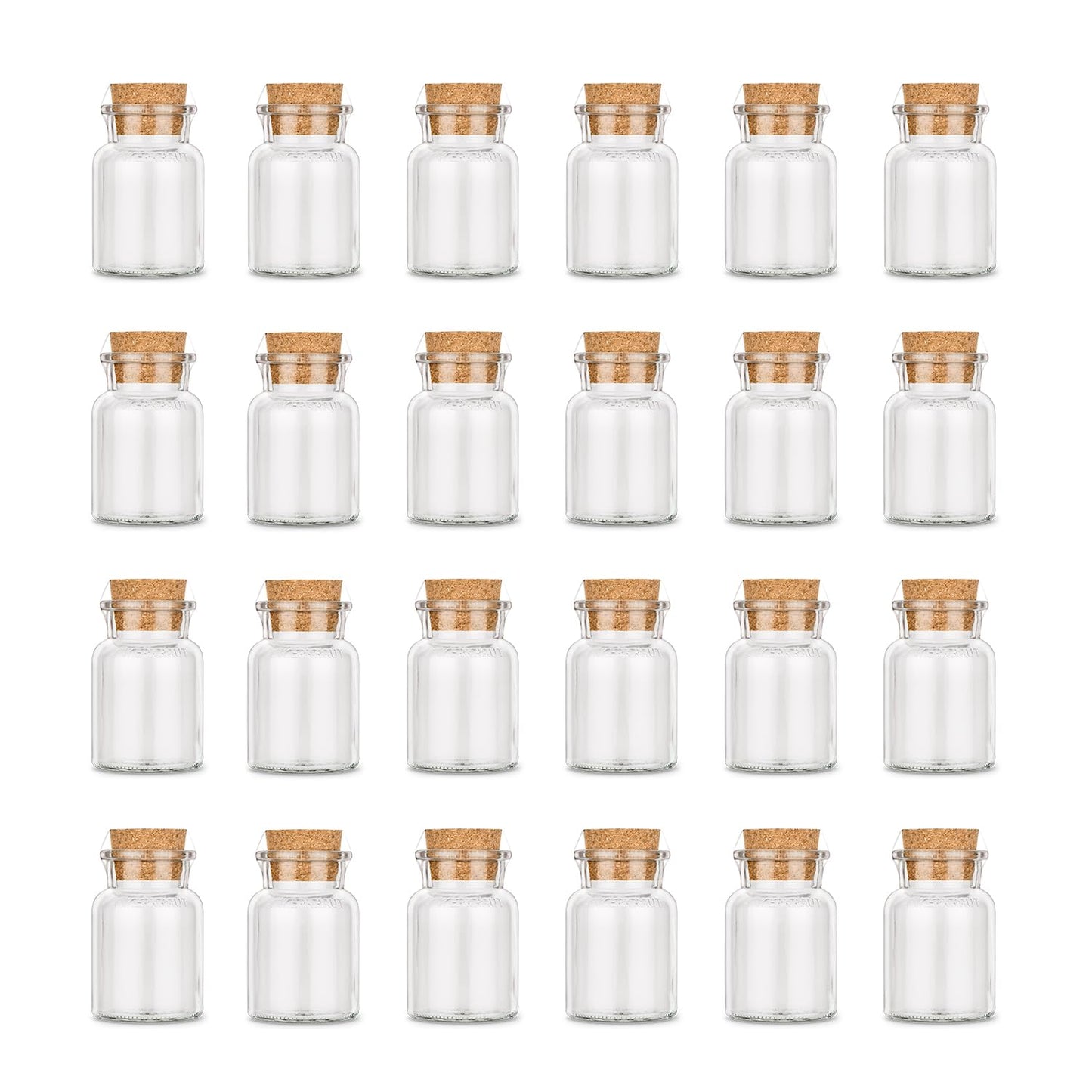 Anchor seasoning empty cork glass, small, 24 empty small spice jars, for filling with spices, herbs or candies, great guest gift, 170ml, embossing