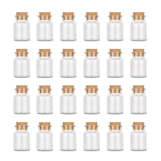 Anchor seasoning empty cork glass, small, 24 empty small spice jars, for filling with spices, herbs or candies, great guest gift, 170ml, embossing