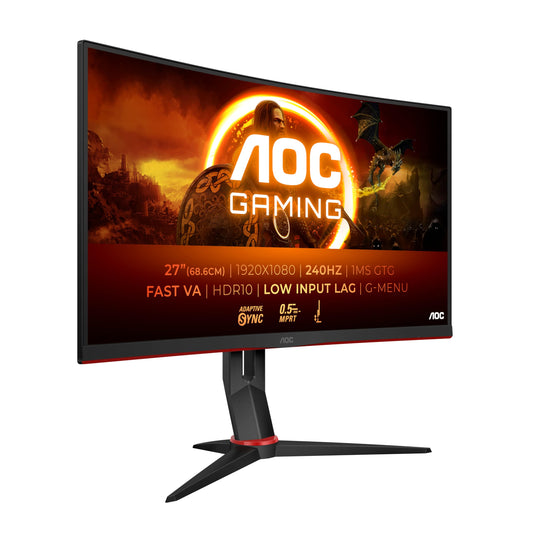 AOC Gaming C27G4ZXE - 27-inch FHD Curved Monitor, 280Hz, 1ms, HDR10, FreeSync Premium (1920x1080, HDMI, DisplayPort) black/gray