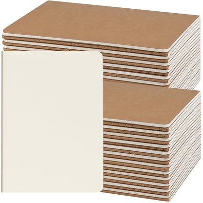 ZCZN notebook A5 blank, 48 pieces kraft cover notepad with 30 sheets, journal for office and school.