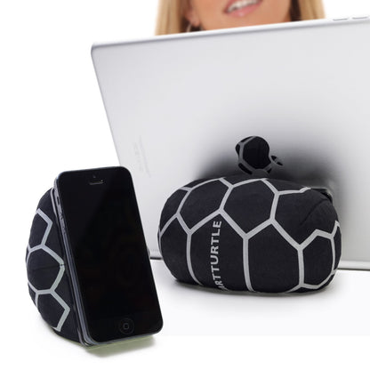 SmartTurtle® Mobile/Tablet Pillow Made in Austria, Silver iPhone iPad Holder, for bed, sofa, table, compatible with Apple iPad, Samsung Galaxy, and all smartphones