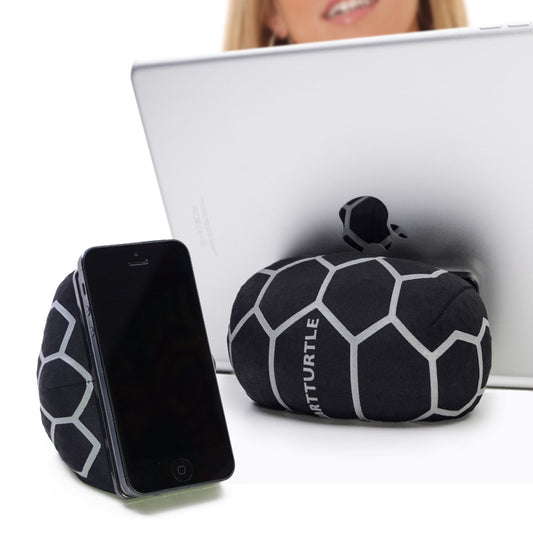 SmartTurtle® Mobile/Tablet Pillow Made in Austria, Silver iPhone iPad Holder, for bed, sofa, table, compatible with Apple iPad, Samsung Galaxy, and all smartphones