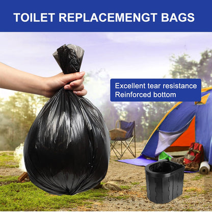 100pcs Toilet Bags Black Set, 30L Biodegradable Toilet Bags, Bags for Camping Toilets, Waterproof Portable Toilet Accessories, for Mobile Toilets, Hiking, Travel.