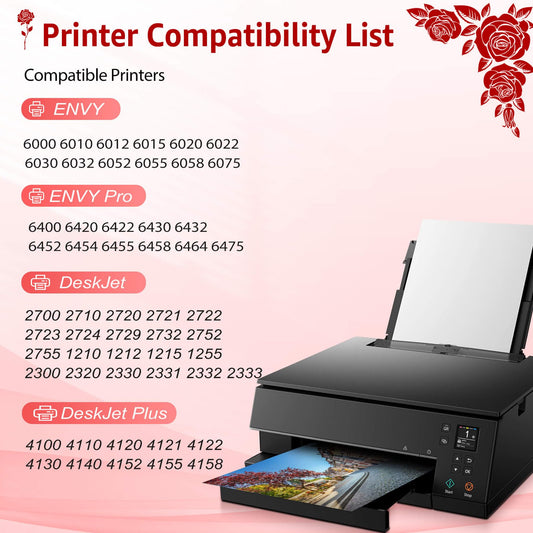 JINKCOLOR 305XL ink cartridges Combo Pack for HP 305 ink cartridges for DeskJet 2710 2720 DeskJet Plus 4100 4130 Envy 6010 6030 Envy Pro 6420 6430 printers (1 Black 1 Color)